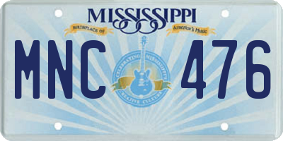 MS license plate MNC476