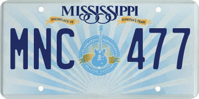MS license plate MNC477