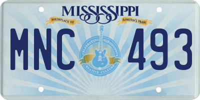 MS license plate MNC493