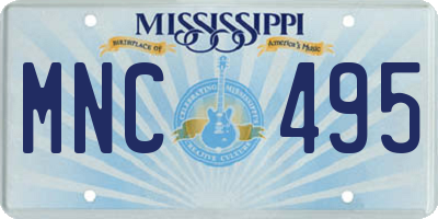 MS license plate MNC495