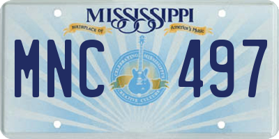 MS license plate MNC497