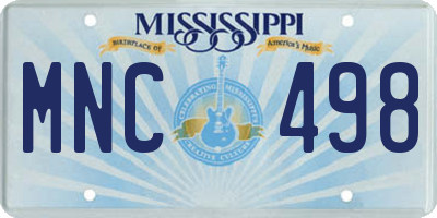 MS license plate MNC498