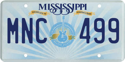 MS license plate MNC499