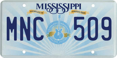 MS license plate MNC509