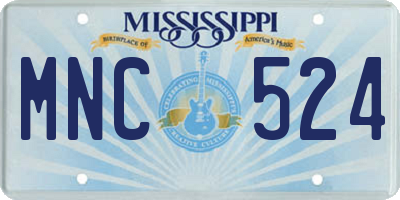 MS license plate MNC524