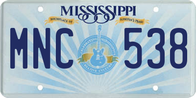 MS license plate MNC538