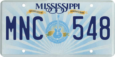 MS license plate MNC548