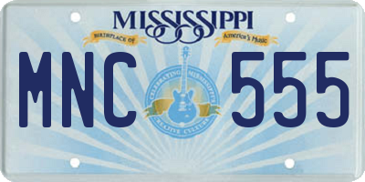 MS license plate MNC555