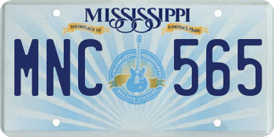 MS license plate MNC565
