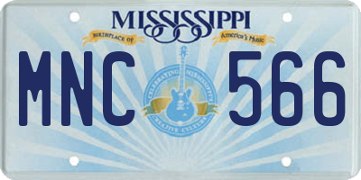MS license plate MNC566