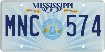 MS license plate MNC574