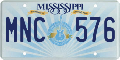 MS license plate MNC576