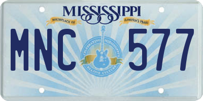MS license plate MNC577