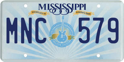 MS license plate MNC579