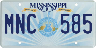 MS license plate MNC585