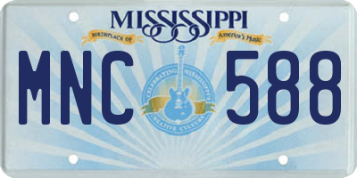 MS license plate MNC588