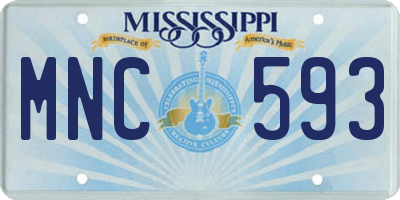 MS license plate MNC593