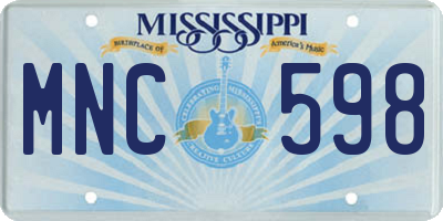 MS license plate MNC598