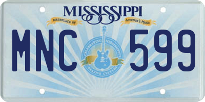 MS license plate MNC599