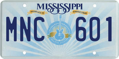 MS license plate MNC601