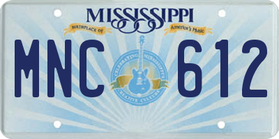 MS license plate MNC612