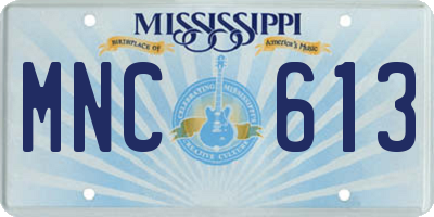 MS license plate MNC613