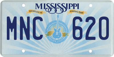 MS license plate MNC620