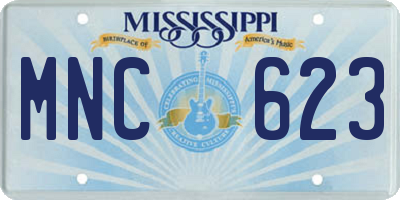 MS license plate MNC623