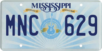MS license plate MNC629