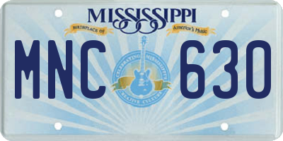 MS license plate MNC630