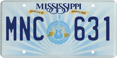 MS license plate MNC631