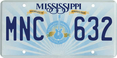 MS license plate MNC632