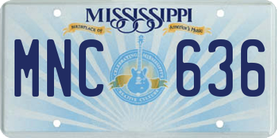 MS license plate MNC636