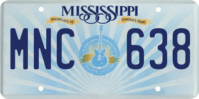 MS license plate MNC638