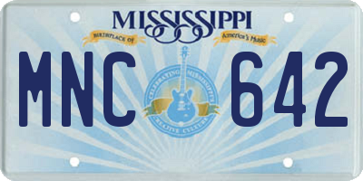 MS license plate MNC642
