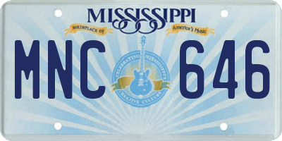 MS license plate MNC646