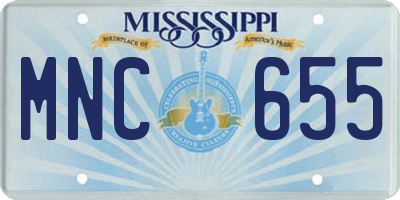 MS license plate MNC655