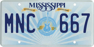 MS license plate MNC667