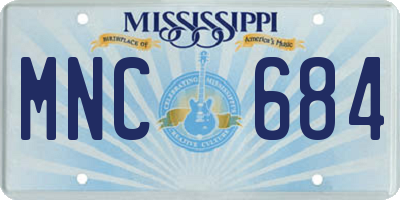 MS license plate MNC684