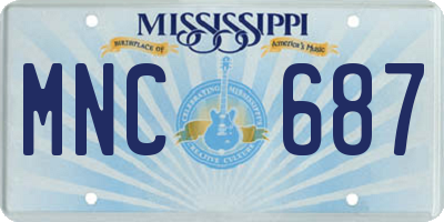 MS license plate MNC687