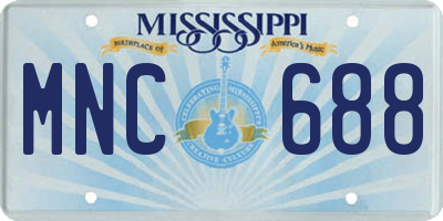 MS license plate MNC688