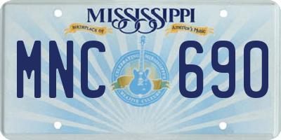 MS license plate MNC690