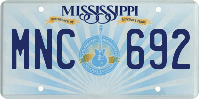 MS license plate MNC692