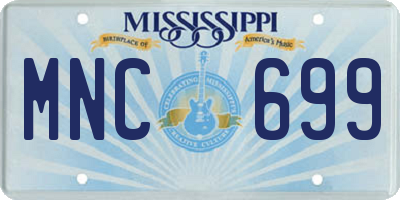 MS license plate MNC699