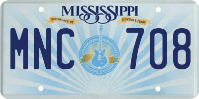 MS license plate MNC708