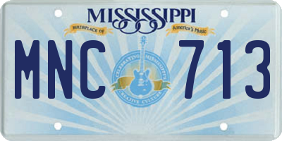 MS license plate MNC713