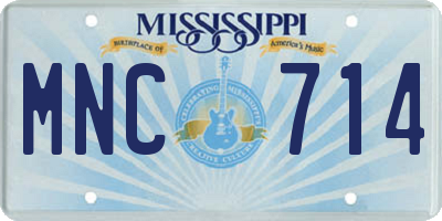 MS license plate MNC714