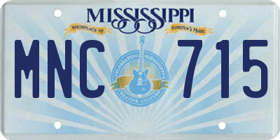 MS license plate MNC715