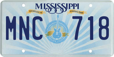 MS license plate MNC718