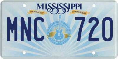MS license plate MNC720